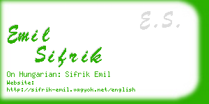 emil sifrik business card